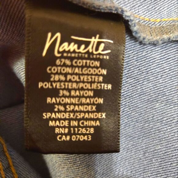 Nanette Lepore Embroidered Floral Denim Jacket Size M Cottage Costal Coquette - Picture 11 of 13